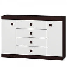 Комод у вітальню з ламінованої ДСП Соната 8 Еверест Венге темний + Білий