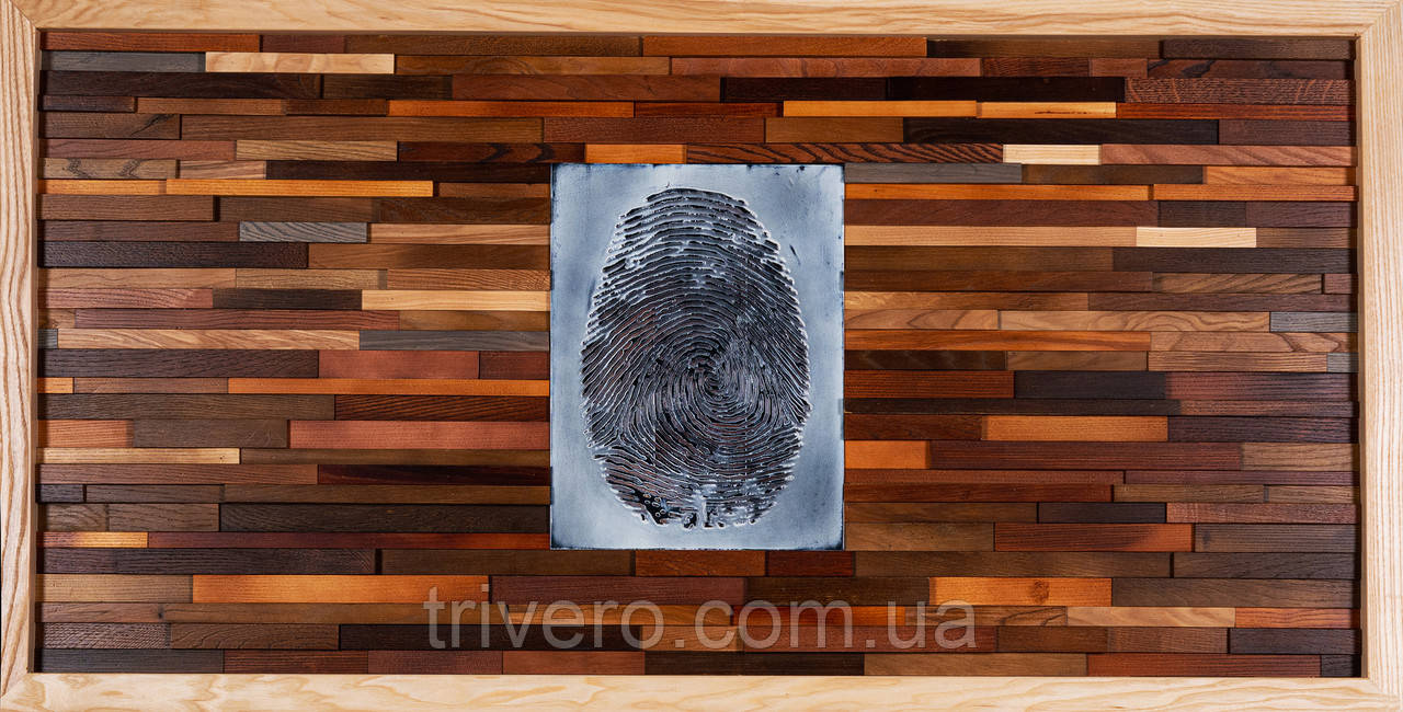 Картина панно з дерева відбиток пальця