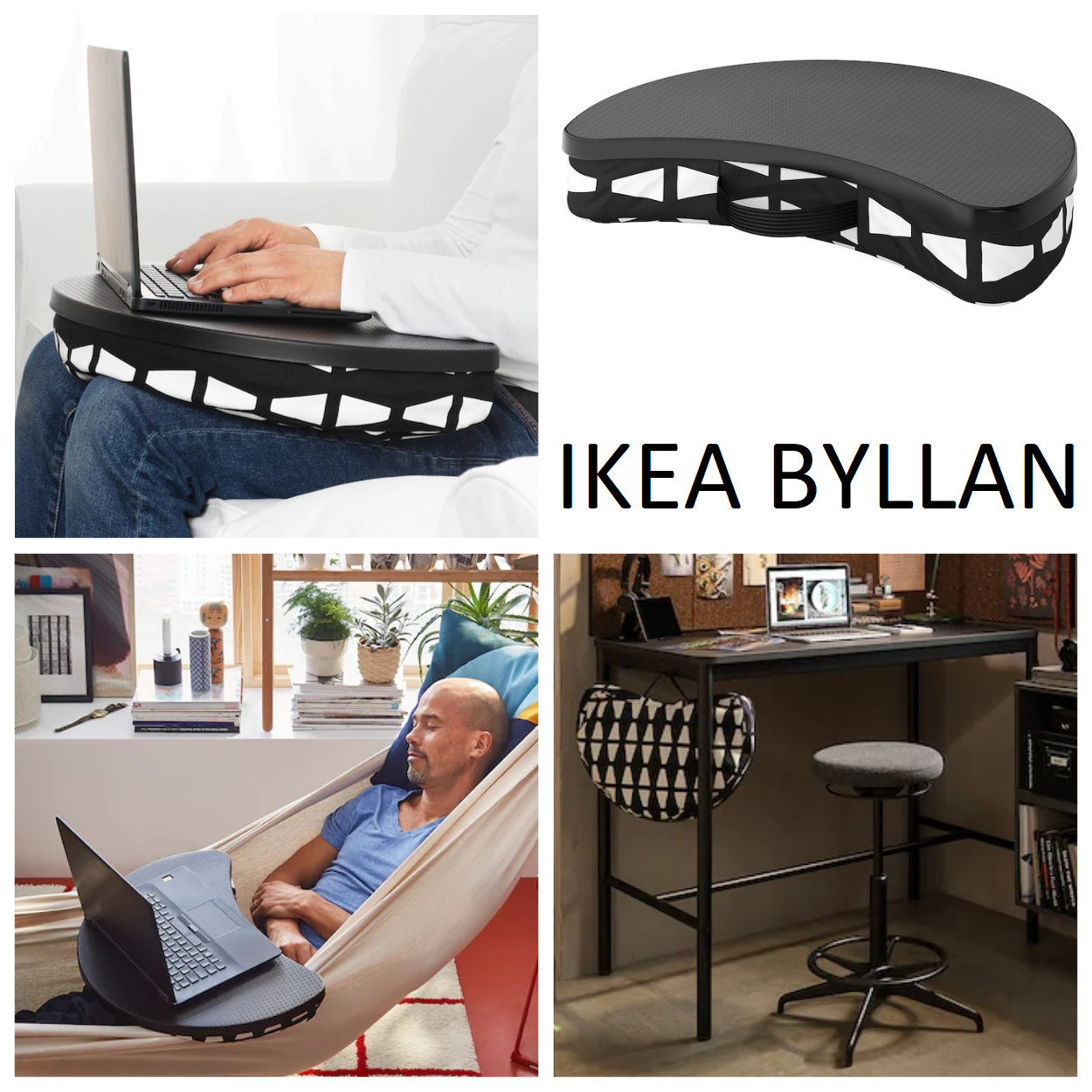 Подставка для ноутбука IKEA BYLLAN коврик-подушка для ноутбука чёрно ...