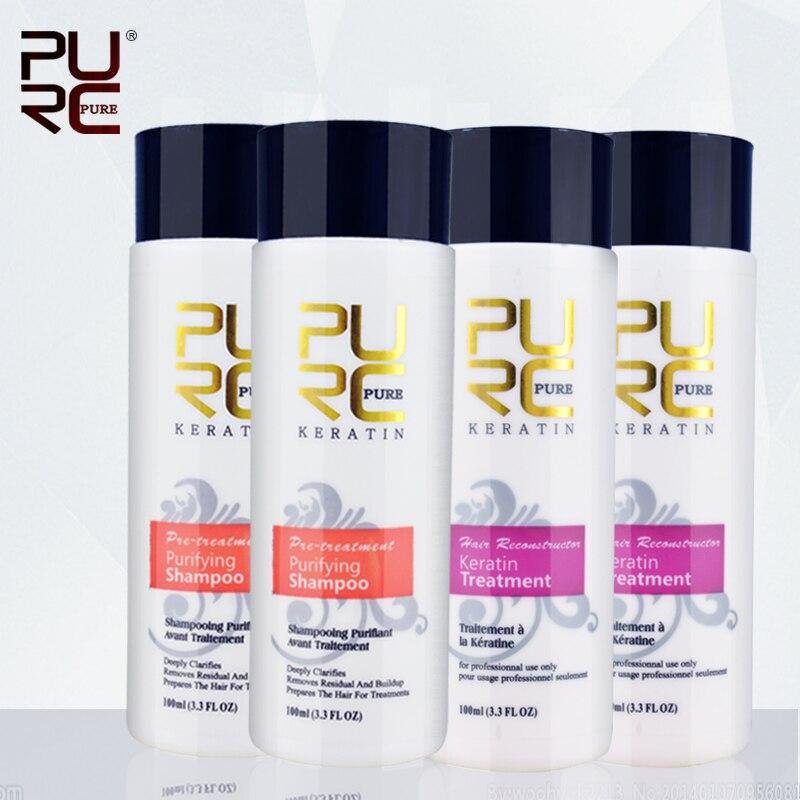 Кератин + шампунь глибокого очищення PURC Keratin Treatment 100 ml + Shampoo 100ml (набір)