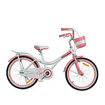 Дитячий двоколісний велосипед для дівчинки з кошиком RoyalBaby JENNY GIRLS 20", OFFICIAL UA, білий, фото 2