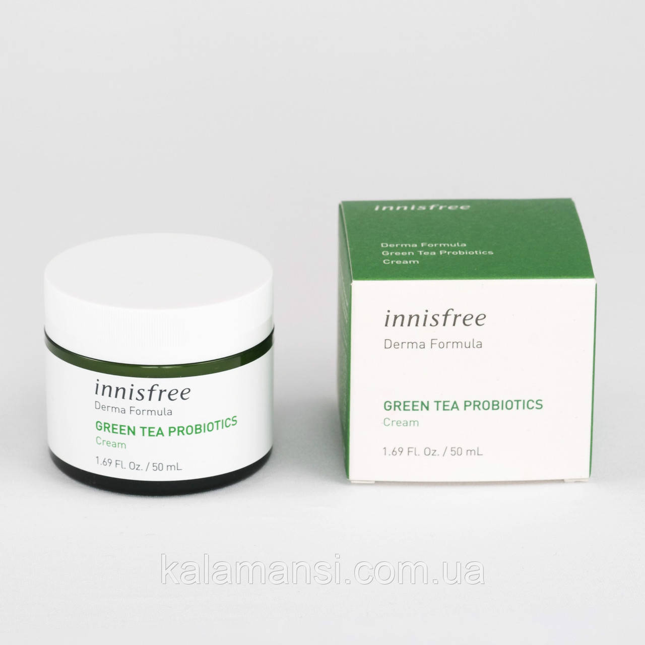Зволожувальний крем із керамідами пробіотиками та зеленим чаєм Innisfree Derma Formula Green Tea Probiotics Cream