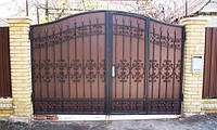 Распашный ворота с встроенной калиткой, код: К-0126