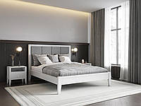 Кровать полуторная белая Верона, деревянная кровать полуторная с подъемным механизмом для спальни 140х200