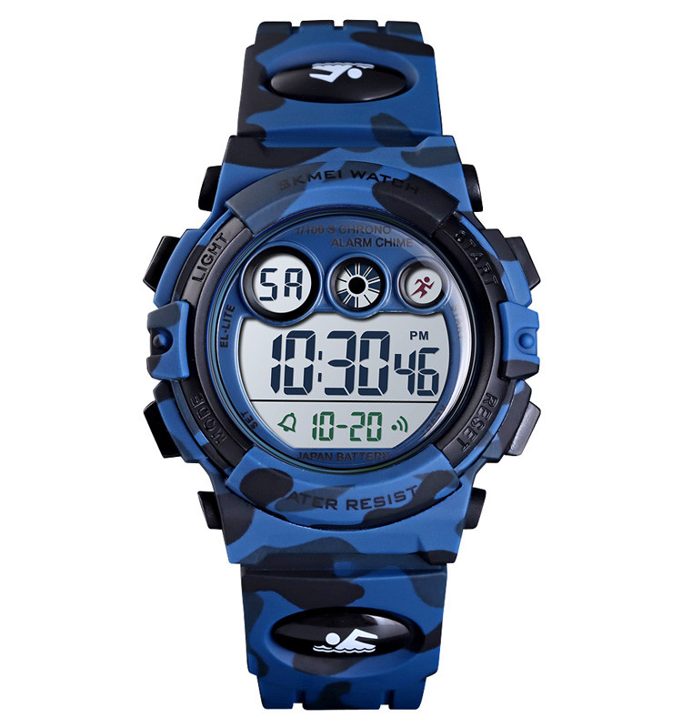 Skmei 1547 kids темно-синій камуфляж дитячий спортивний годинник