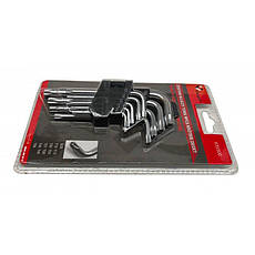 Набір ключів TORX (зірочка) VERKE 9 шт V35500, фото 6