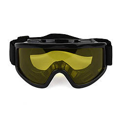 Окуляри для лижників, для велосипедистів і для мотоциклістів (МГ-1001-5) Чорний корпус, Жовта лінза