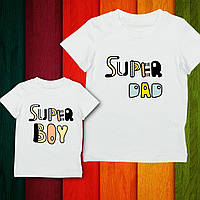 Парные футболки Family Look. Папа и сын "Super dad. Super boy" Push IT