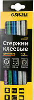 Набір клейових стрижнів Sigma кольорові 12 шт. 8 мм 6 кольорів