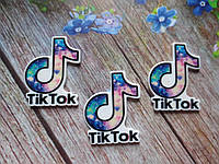 Кабошон, серединка для заколок "TikTok логотип", 35х28 мм, 1 шт.