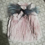 Хутряна шапка з хутра кролика Рекс і чорнобурки колір рожевий, фото 6