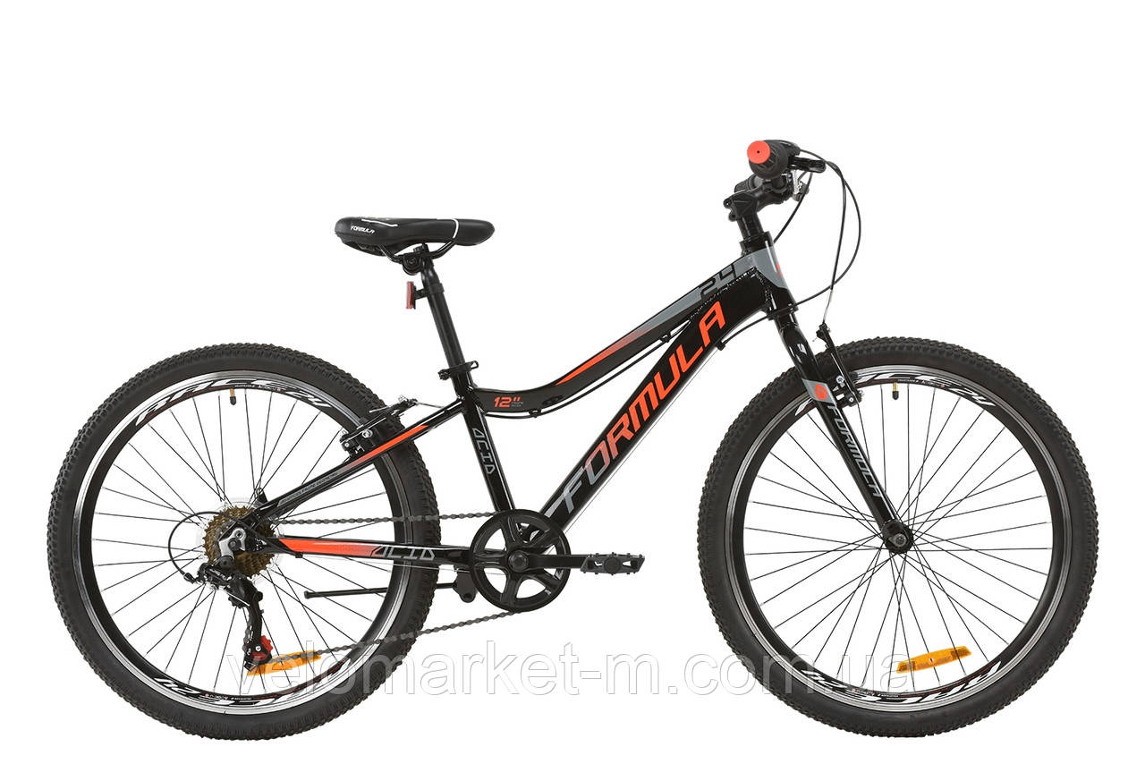 Велосипед 24" FORMULA ACID 1.0 VBR 2020 чорно-червоний із сірим