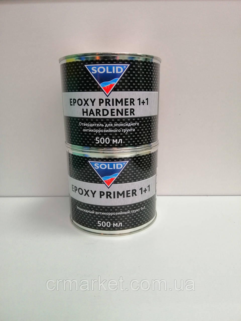 Епоксидний антикорозійний грунт 2K 1:1 (0,5 л+0,5 л), сірий, SOLID, фото 1