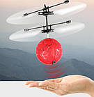 Літаюча іграшка Flying Ball Червоний Куля | Кульку-вертоліт, який літає від руки | Інтерактивна іграшка, фото 5