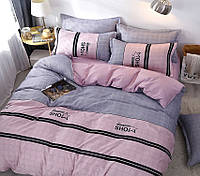 Двуспальный евро комплект постельного белья сатиновый с компаньоном S464