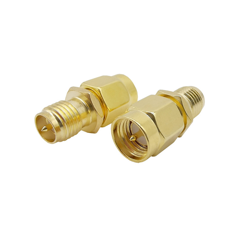 SMA перехідник Unitoptek RP SMA-4/1, SMA-Male (plug) – RPSMA-Female (jack), зі штирьком з двох сторін