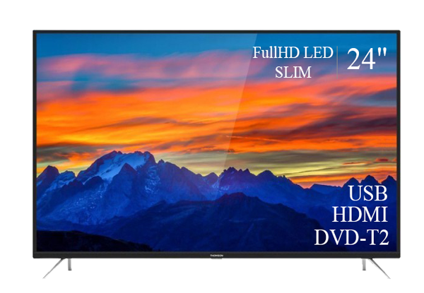Сучасний Телевізор THOMSON 24" FullHD T2 USB Гарантія 1 РІК!(1920×1080)