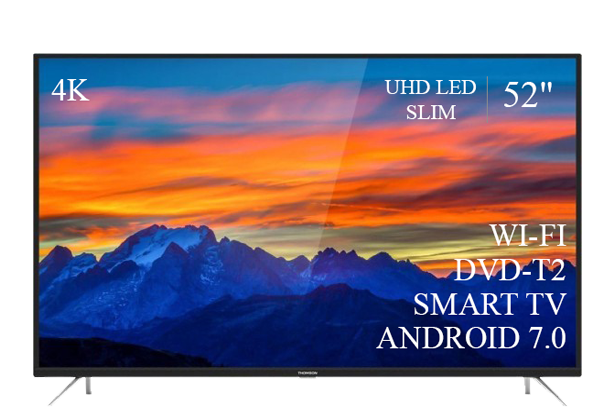 Сучасний Телевізор THOMSON 52" Smart-TV/DVB-T2/USB (1920×1080) Android 7.0 АДАПТИВНИЙ 4К/UHD