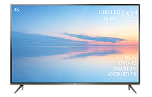 Сучасний Телевізор TCL 52" Smart-TV ULTRA HD T2 USB Гарантія 1 РІК!