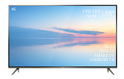 Сучасний Телевізор TCL 58" Smart-TV/DVB-T2/USB Android 13.0 4К/UHD