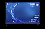 Сучасний Телевізор Bravis 58" Smart-TV/DVB-T2/USB Android 7.0 4К/UHD, фото 4