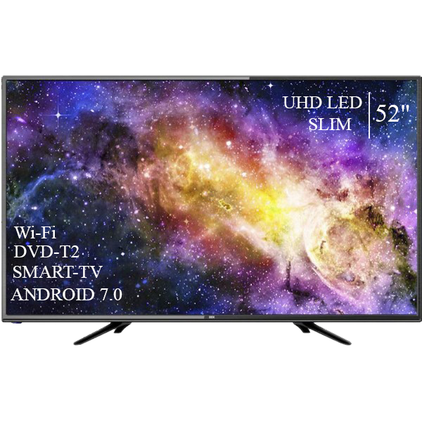 Сучасний Телевізор Dex 52"Smart-TV ULTRA HD T2 USB Гарантія 1 РІК