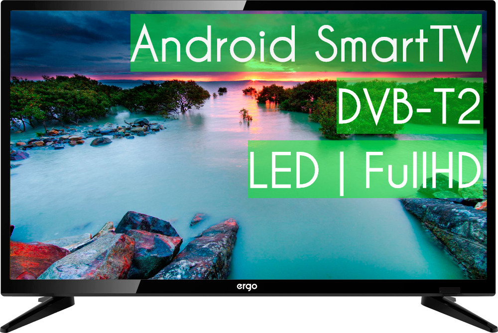 Сучасний Телевізор Ergo 24" Smart TV + T2 ГАРАНТІЯ!, фото 1