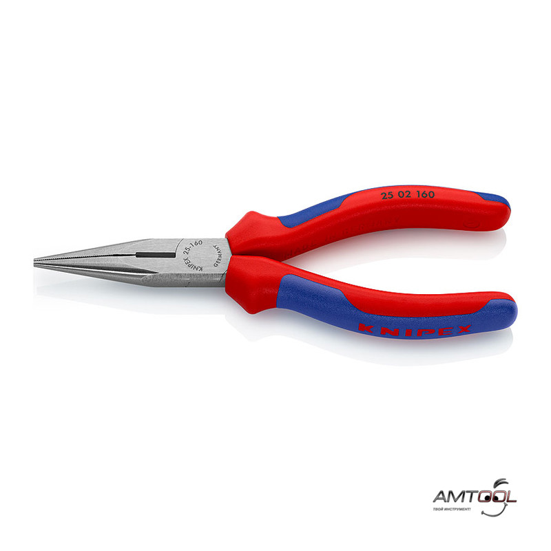 Плоскі круглогубці з ріжучими крайками 160 мм - Knipex 25 01 160