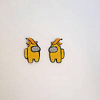 Патч декоративна серединка для бантиків і шпильок "Амонг Ас" банан, дрібний тканинний декор, набір 2 шт.