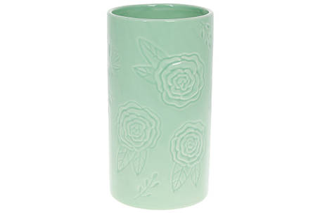 Ваза керамічна 10.5*10.5*18.5см, колір - зелена м'ята(733-414), фото 1