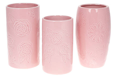 Ваза керамічна 22 см, колір рожевий (733-417), фото 2