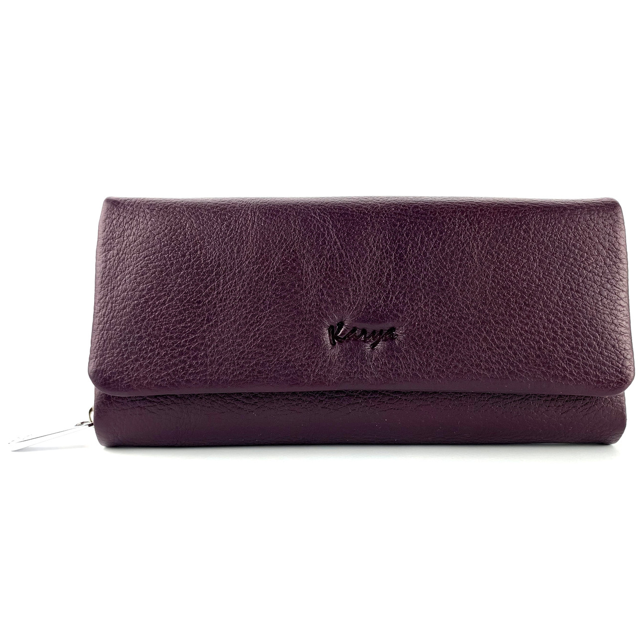 Шкіряний жіночий гаманець на магніті Karya 1131-243 фіолетовий, фото 1