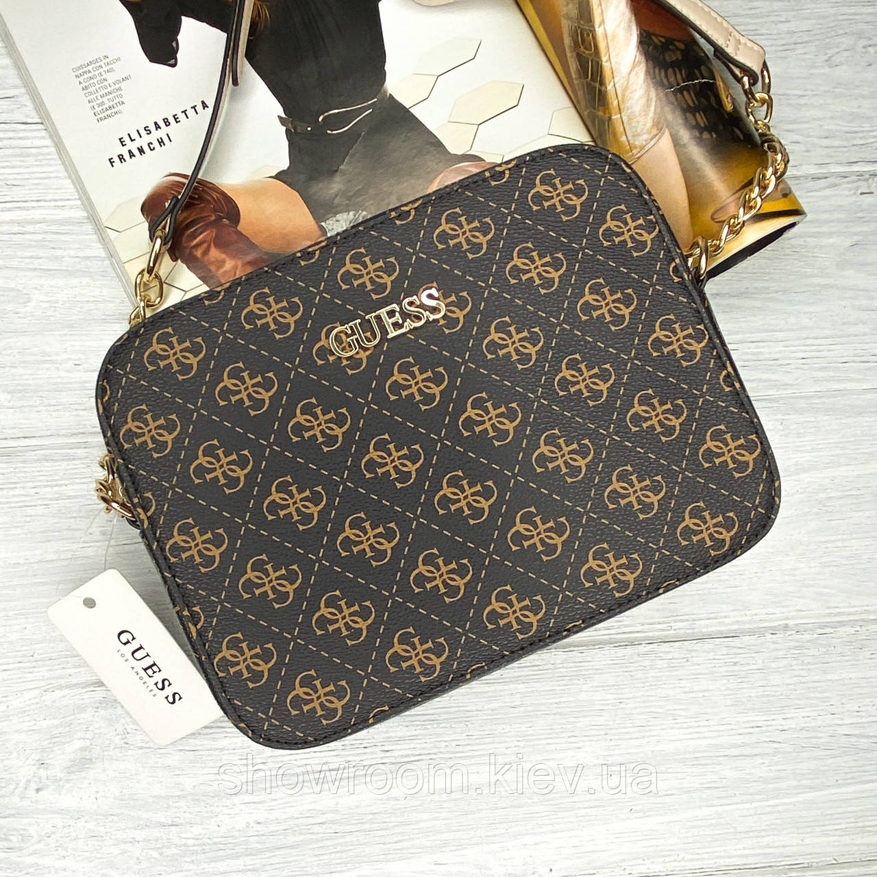Жіноча стильна сумка на плече Guess (4425) brown