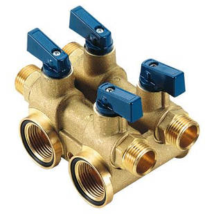 Колектор подвійна серія TOTEM із кульовими кранами 2х2х 3/4В-Н х2 хол.