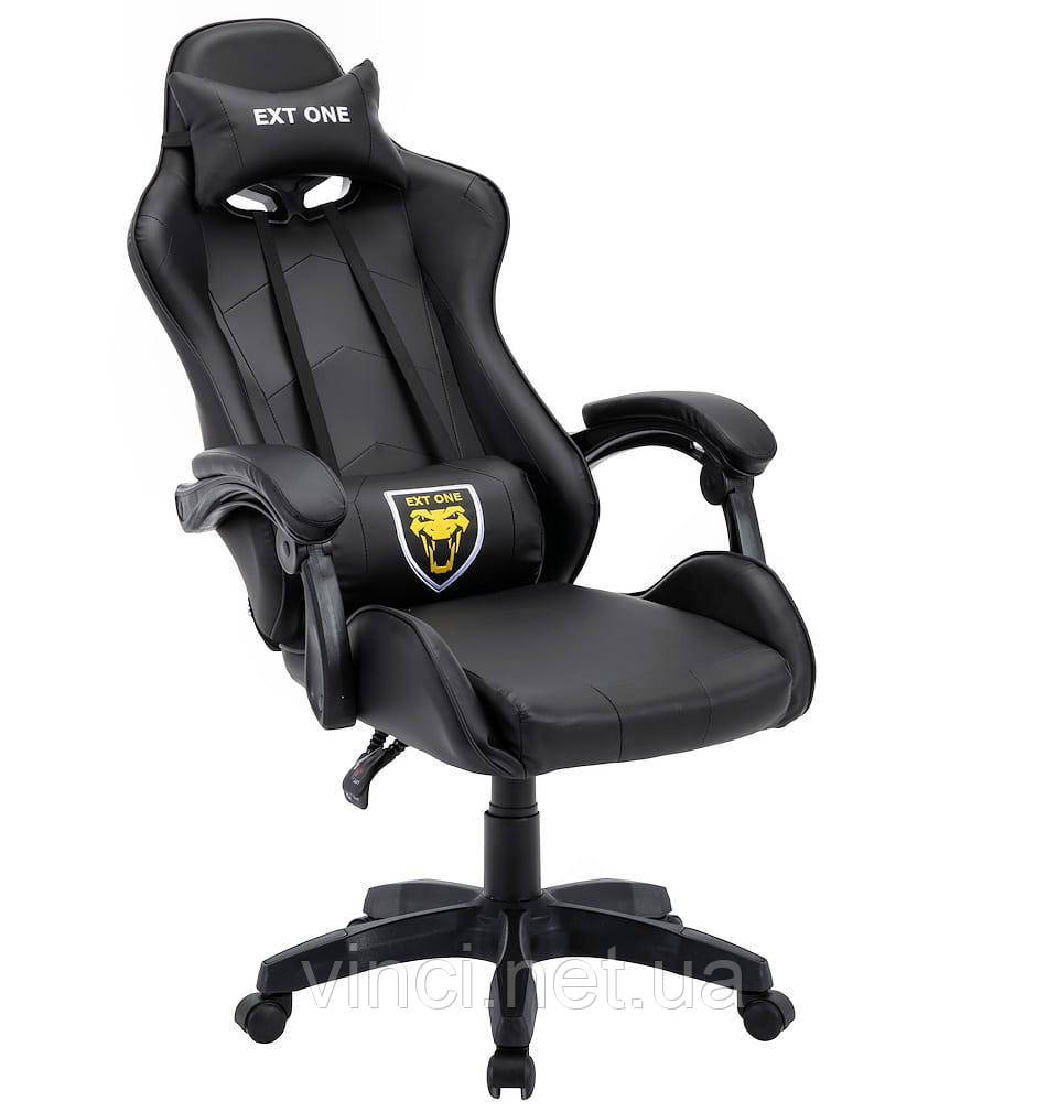 Геймерське ігрове крісло Спортивне крісло EXT ONE Black Офисное кресло компьютерное Стул игровой Кресло спорт, фото 1