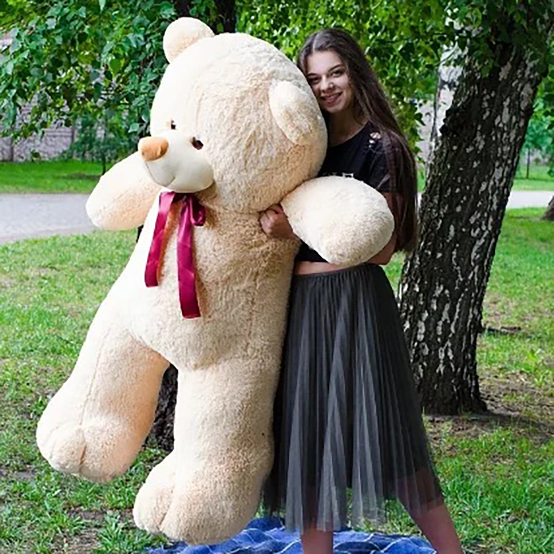 Плюшеві ведмеді Плюшевий ведмедик 1 МЕТР, Рожевий, фото 1