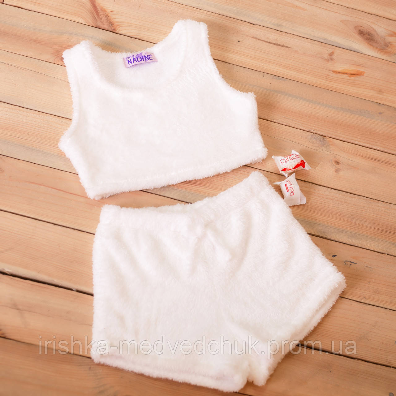 Топ + шорти піжама "White" Eirena Nadine (773-58) біла на зріст 158