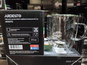 Чашки з подвійними стінками для латте Ardesto 270 мл 2 шт AR2627G, фото 3