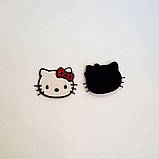 Патч декоративна серединка для бантиків і шпильок Хелло Кітті (Hello Kitty)1, тканинний декор, наб.2 шт., фото 3