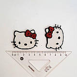 Патч декоративна серединка для бантиків і шпильок Хелло Кітті (Hello Kitty)1, тканинний декор, наб.2 шт., фото 4