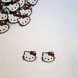 Патч декоративна серединка для бантиків і шпильок Хелло Кітті (Hello Kitty)1, тканинний декор, наб.2 шт., фото 5