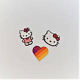 Патч декоративна серединка для бантиків і шпильок Хелло Кітті (Hello Kitty)1, тканинний декор, наб.2 шт., фото 6