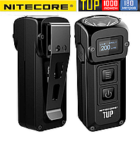 Міні ліхтарик Nitecore TUP з дисплеєм і кліпсою (1000LM, OLED, 1200mAh, USB, Cree XP-L HD V6), Чорний