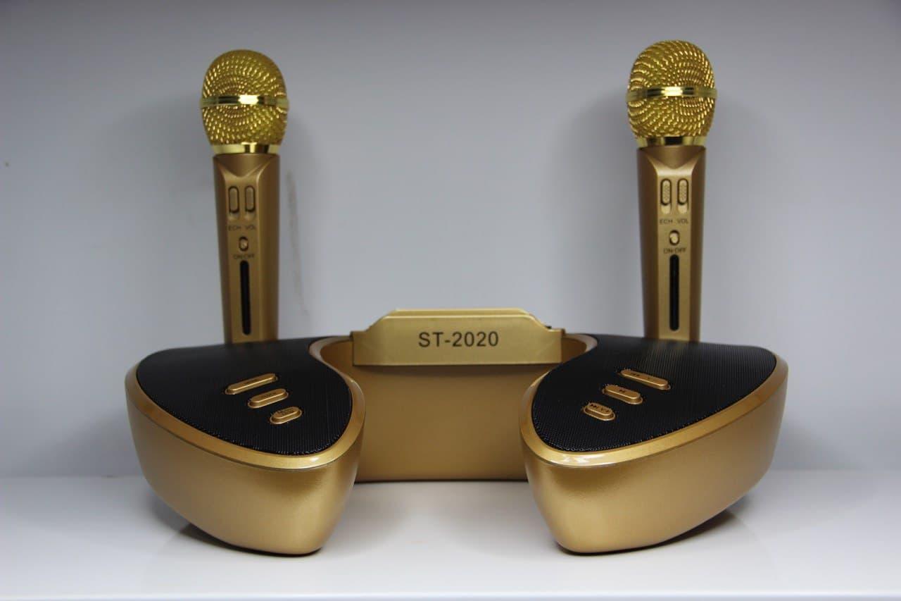 Караоке система на два микрофона с колонкой ST2020 - (золотая) - фото 2 - id-p1331079483