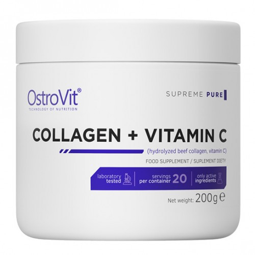 Колаген Collagen Ostrovit 200г висший сорт +вітамін С для зв'язок і суглобів