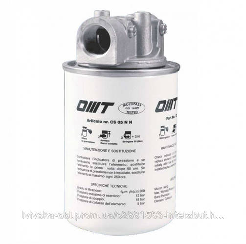 Фильтр сливной гидравлический OMT 25л/мин T05V0R Италия, цена 966 грн ...