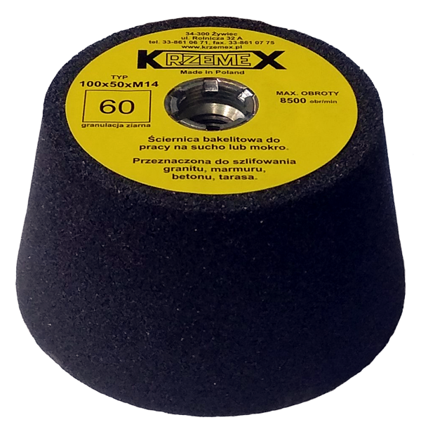 Шарошка абразивна "KRZEMEX" 100х50хМ14 #60
