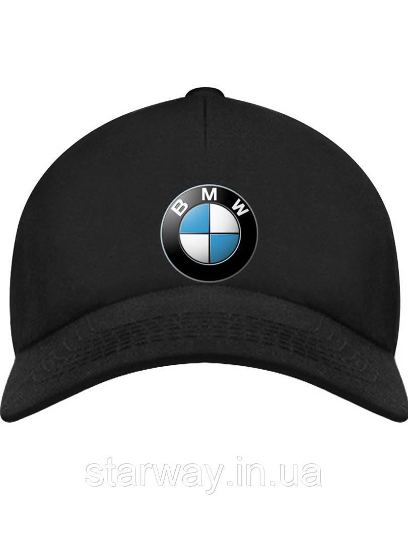 Чорна кепка бейсболка bmw логотип принт