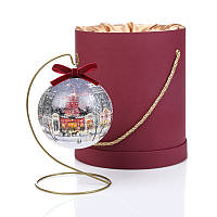 Новогодний шар ручной росписи в подарочной коробке «Мельница», d-12 см (905-0003)