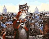 Картины по номерам, на подрамнике, Животные "Коты романтики" худ. Румянцев, 40*50 см в коробке